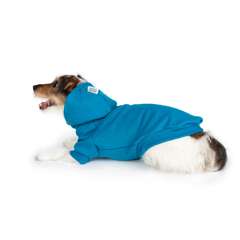 Charlie's Backyard Plain Hoodie for Dogs (Teal Blue)