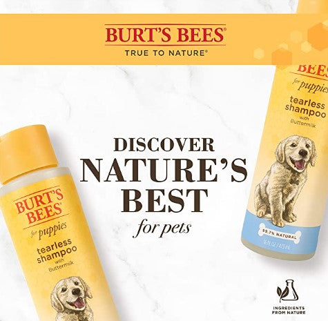 Burt's Bees for Dogs Natural Tearless Puppy Shampoo with Buttermilk | Shampoo for Dogs and Puppies | Puppy Shampoo Gentle on Skin and Fur | Cruelty, Sulfate & Paraben Free - Made in USA, 16 Ounces