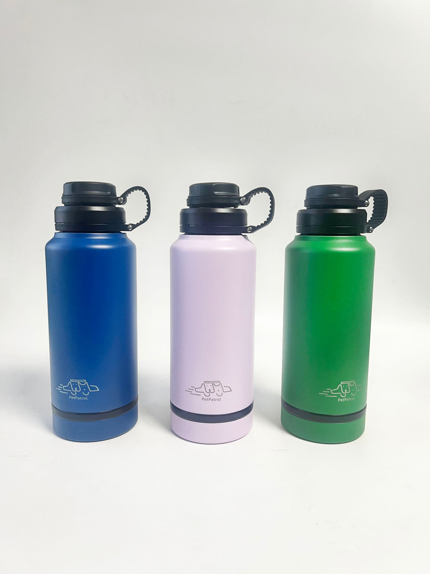 Pet Patrol 750ml Double Wall insulated water bottle with bowl